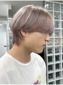 オリーブグレージュメンズアッシュグレージュカラーシルバーヘア