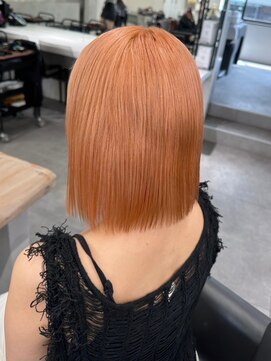 ベレーザ 渋谷神南(Beleza) 14238アプリコットオレンジ切りっぱなしボブオレンジベージュ