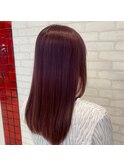 大人ガーリー大人美人透明感髪質改善チェリーレッド秋カラー