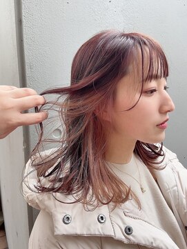 ティグルフォーヘア(TIGRE for hair) インナー×ピンクベージュ☆ハイトーンカラー