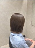 切りっぱなしボブ×アッシュグレージュ