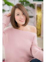 ミック 日暮里店(miq) かき上げバングでアシンメトリーワンレンミニボブc1