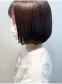 大人可愛いショートスタイル切りっぱなしボブ◎
