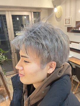 スタジオフォーエイチ(STUDIO 4H) メンズショート/シルバーカラー/ケアブリーチ/ハイトーンカラー