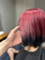 ビス ヘア アンド ビューティー 西新井店(Vis Hair＆Beauty)&nbsp;逆インナーカラー/赤カラー/暖色/デザインカラー