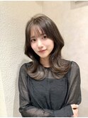 ミニウルフレイヤーカット顔周り前髪韓国ミディアムロング/銀座