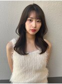 ショコラブラウン　レイヤーカット　顔周りカット