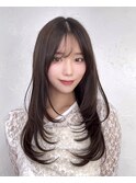 韓国風くびれロング×ナチュラルシースルーバング10代20代30代