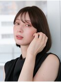 くびれヘア　縮毛矯正　ストレート　ボブ　ミディアム　前髪