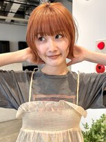 ディッセンバー 渋谷(December)&nbsp;ボブ/オレンジカラー/ブリーチカラー/顔まわりレイヤー