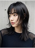 ショートボブシースルーマッシュウルフカットショートヘアボブ
