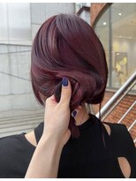 スロウ 代官山(Sraw) ボルトカラー レイヤーカット ワインレッドカラー