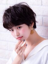 エルデ ナインズ ヘアー スタンド 川口店(elde 9's HAIR STAND)&nbsp;インナーグレージュorピンクベージュの短めバングのマチルダボブ