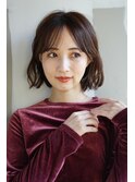 ★くびれヘアプリコットオレンジハイライトカラーレイヤーカット