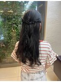 レイヤースタイル×ハーフアップ