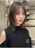 韓国ヘアグレージュカラーブリーチ無し髪質改善イヤリングカラー
