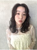 柔らか透明感カラー/ブリーチなし/オリーブブラウン/大阪梅田