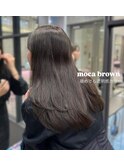 モカブラウン/ブラウンカラー/コテ巻き/透明感カラー