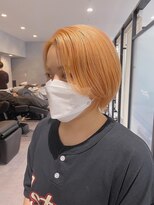 エン 栄店(enne)&nbsp;オレンジピンクのセンターパート