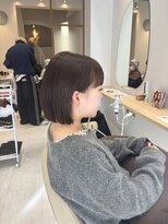 フィーカ(fika)&nbsp;切りっぱなしボブ×ピンクブラウン