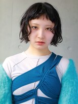 ヘアサロン ガリカ 表参道(hair salon Gallica)&nbsp;黒髪ボブにくせ毛風パーマで動きのあるお洒落ヘア