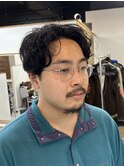ナチュラルセンターパートマッシュ刈り上げツーブロック前髪長め