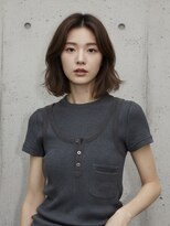 エイチ ウルフカット 大阪梅田(811)&nbsp;レイヤーボブヘアカラーバレイヤージュ50代くるみちゃんヘア