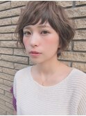 バイカラームードショートパーマ