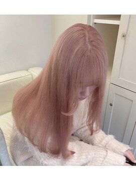 ベレーザ 渋谷(BELEZA) 7415シルキーグレーベージュベビーピンク艶髪ハイトーンカラー