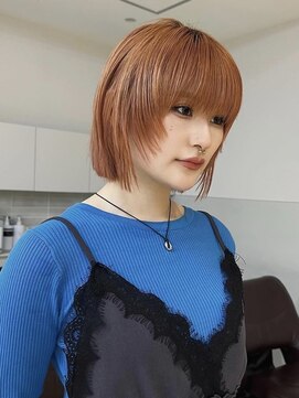 スタニング 渋谷(STUNNING.) ウルフレイヤーボブ　オレンジベージュ