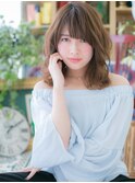 バレイヤージュ大人可愛い小顔ランダムパーマh3川口20代30代40代