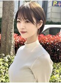 前髪カット＊イメチェンショートボブ＊カーキグレージュ