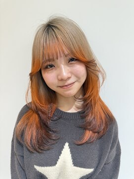 ビーティベーシック(B.t.Basic) ミルクティーベージュ×オレンジブラック