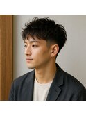 メンズツーブロックくせ毛風パーマ　20代 30代 40代 50代 60代