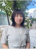丸みボブ×グレージュ◎20代30代韓国風くびれボブ