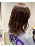 大人可愛い小顔こなれカールチョコレートカラーブリーチなし