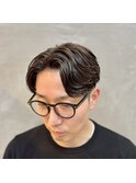 メッシュカラーとの相性○毛流れセンターパートニュアンスパーマ
