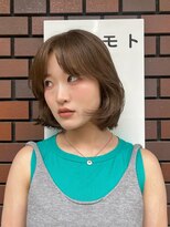 ハマモト ベージュブラウンカラーと重めボブ