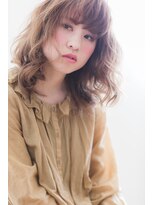 たさわ堂&nbsp;くせ毛風◆ふわミディー◆伸ばしかけ厚めバング◆ガーリーstyle