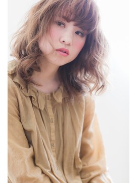 たさわ堂 くせ毛風◆ふわミディー◆伸ばしかけ厚めバング◆ガーリーstyle