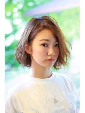 ゼロヘアーハナレ(zerohair HANARE) zerohairHANAREイチヤ　「ふわくしゅパーマのカジュアルボブ」