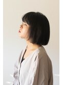 美髪ストレート黒髪フレンチボブ