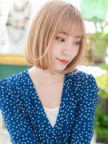 カバーヘア イヴ 戸頭店(COVER HAIR EVE)&nbsp;外国人風ハイトーンカラー前下がり大人ボブb戸頭10代20代30代