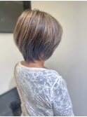 大人可愛い　白髪ぼかしハイライトカラー