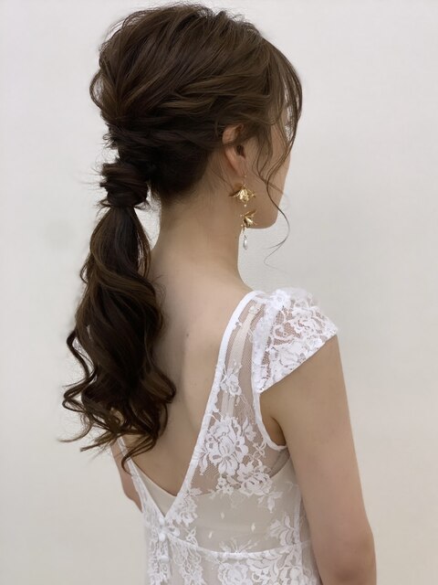 wedding hair make ＊　ローポニーテール