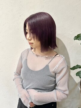 サロンドオクシー(Salon de OXY) ぱつんボブ×ツヤパープル