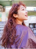 【NORA UMEDA 高木】海外風　スパイラルパーマ　レッドブラウン