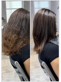 前髪イメチェンこなれミディ/縮毛矯正/髪質改善/ツヤ髪/くせ毛