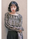 黒髪ボブルフネビージュ小顔ワンレン