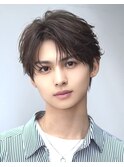 ツーブロックフェザーニュアンスセンターパート